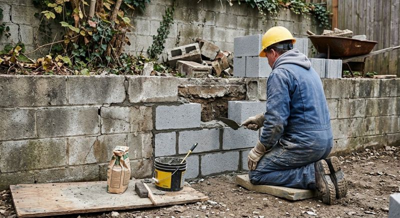 Cinder Block Wall Repair in Clifton Heights, PA