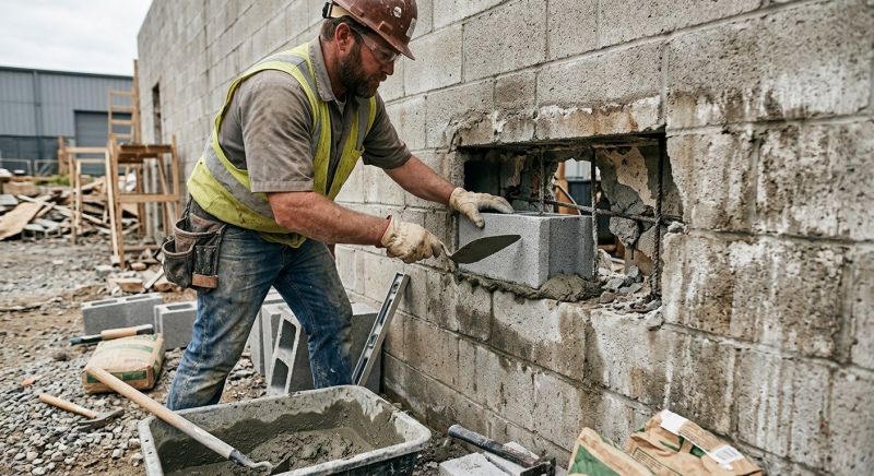 Cinder Block Wall Repair in Pennsville, NJ