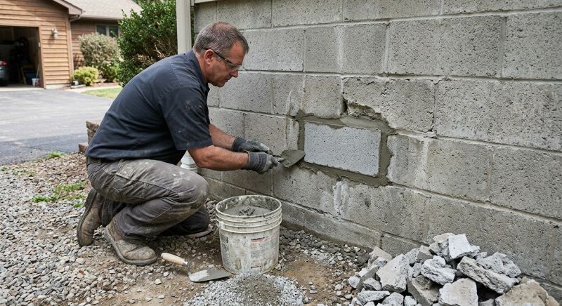 Cinder Block Wall Repair in Upper Darby, PA